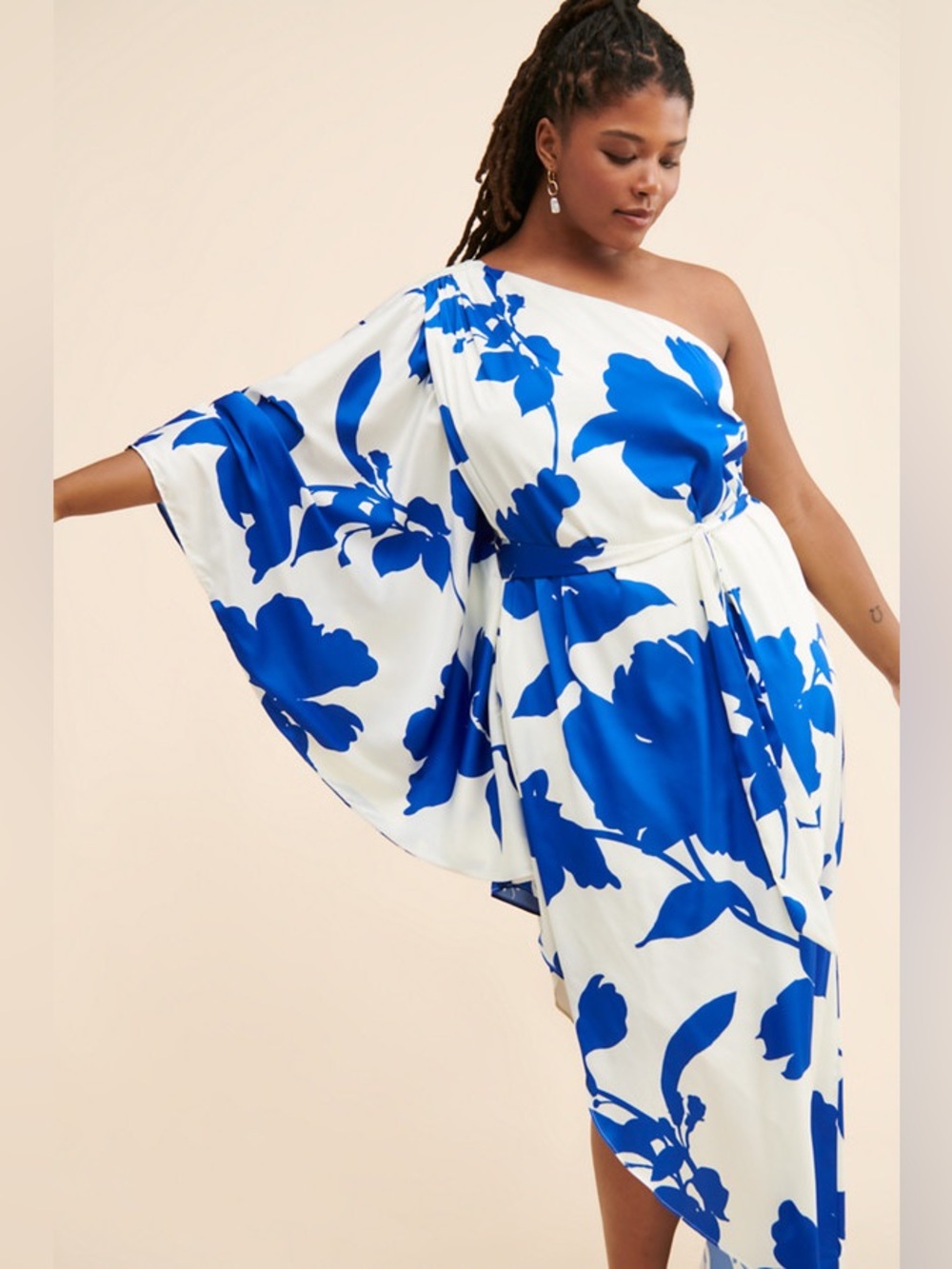 Satin One-Shoulder Maxi Dress
